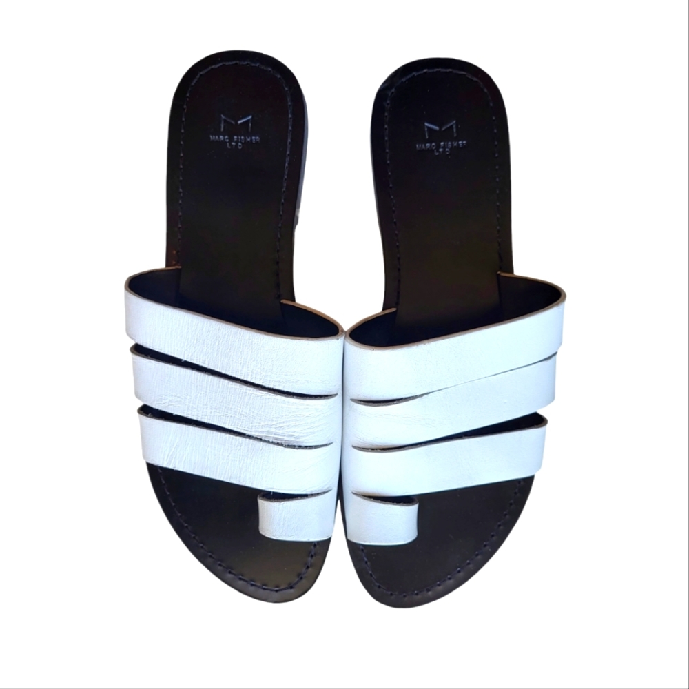 Marc Fisher Ltd Rilee slide white sandal size 8